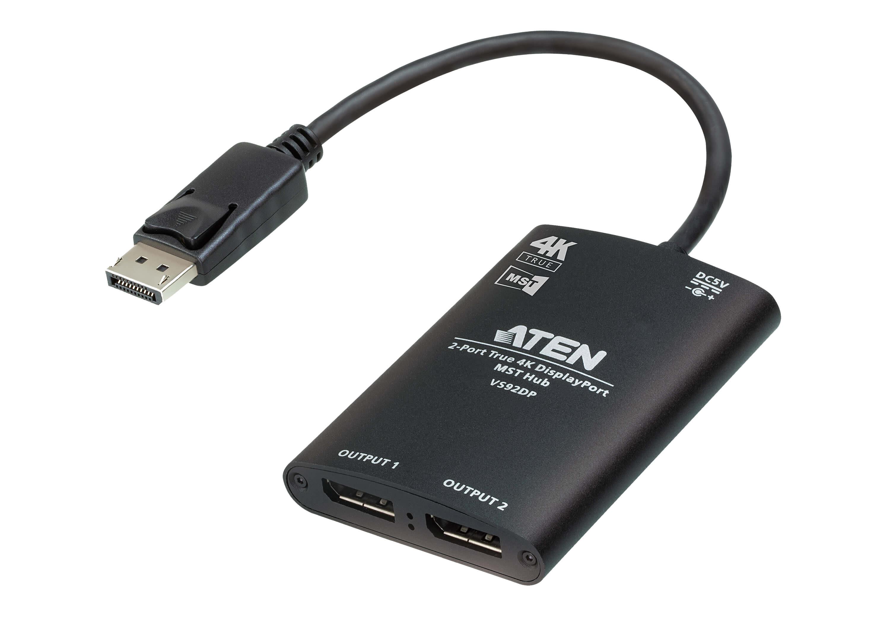 ATEN  -vs92dp  2-Port True 4K DisplayPort MST Hub