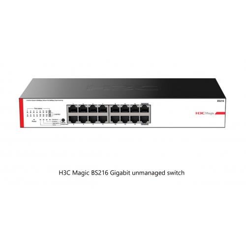 H3C H3C Magic BS216, 16 Port, GigaBit, 2 Port GigaBit Uplink, Yönetilemez, Metal Kasa, Rack Mount Switch