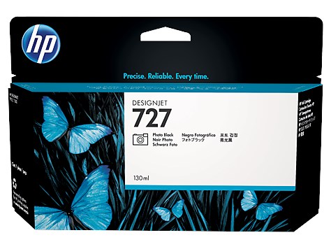 HP  B3P23A (727) FOTOGRAF SIYAHI 130 ML GENIS FORMAT MUREKKEP KARTUSU Resim-1