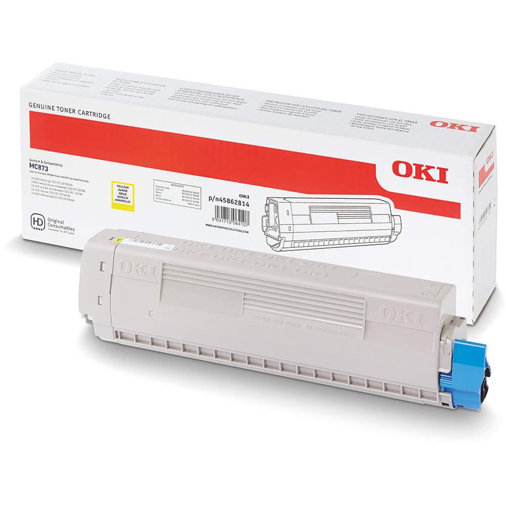 OKI 45862814 SARI TONER-Y MC873 MC883 10.000 SAYFA