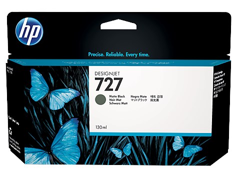 HP  B3P22A (727) MAT SIYAH 130 ML GENIS FORMAT MUREKKEP KARTUSU Resim-1